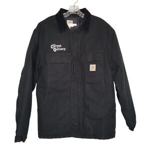 Carhartt Mens Black Cotton Canvas C003 Full Zip Heavy Duty Winter Jacket Large